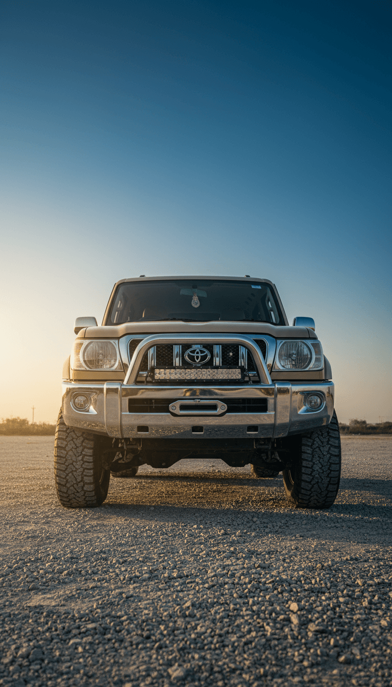 Completed off-road SUV with lift kit and accessories