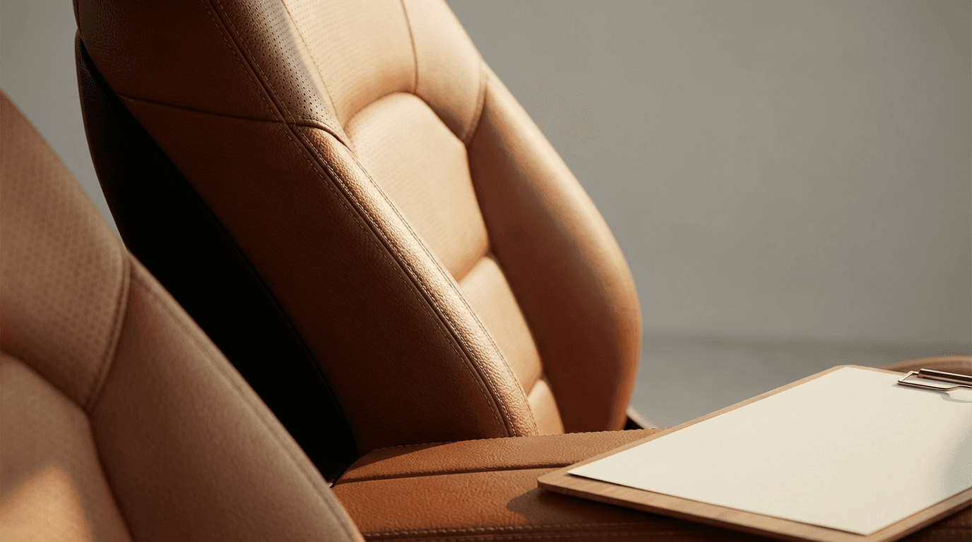 Completed leather upholstery and wrapped dashboard